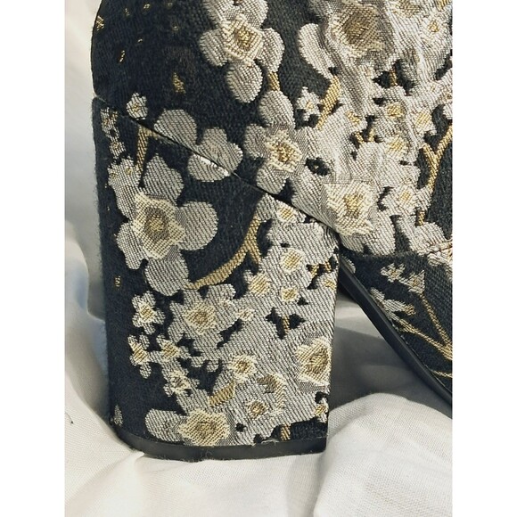 INDIGO RD Women's Bootie Size 9 Jaguard Black Silver Floral Embroidered Shoe - Picture 3 of 11